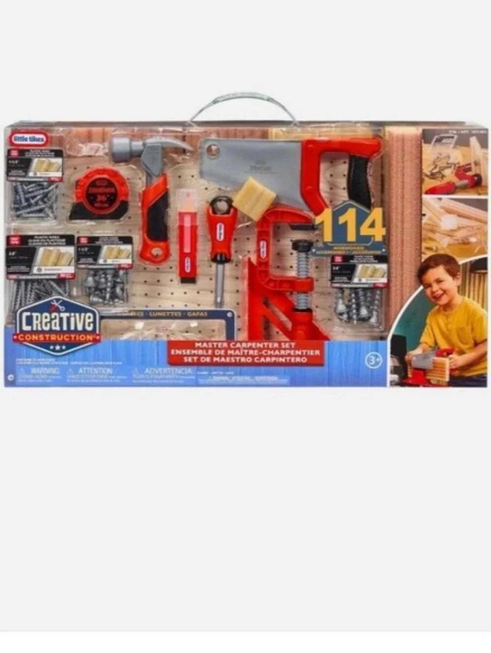 NEW Little Tikes Creative Construction Master Carpenter Set 114 Accessories gift